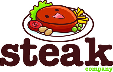 Cute and funny logo for steak restaurant or company