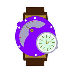 A Dark Brown Wrist Watch on White