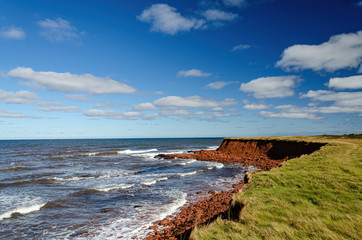 pei island erosion exposing the rocks