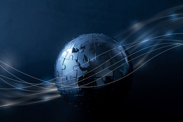 Global network for technology and future concept