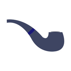 A dark blue and grey tabacco pipe on white