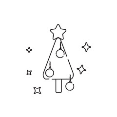 Christmas tree linear icon. Modern outline Christmas tree logo concept on white background from Christmas collection. Suitable for use on web apps, mobile apps and print media.