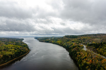 looking out from the penobscot narrows observatory in autumn