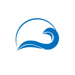 Fototapeta na wymiar ocean wave logo design icon