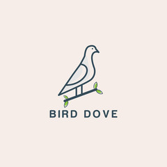 Fototapeta premium the dove logo that was dwelling on a leafy branch