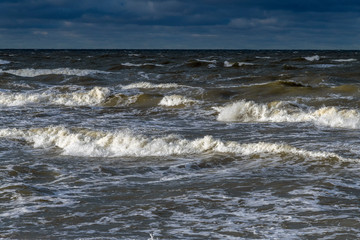 Fototapeta premium Stormy weather on Baltic sea.