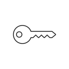 Key icon in flat style. Password vector illustration on white isolated background. Access business concept.