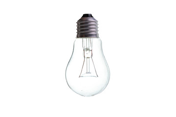 the isolated simple light bulb isolated on white background