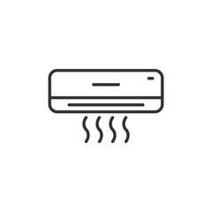 Conditioner icon in flat style. Cooler vector illustration on white isolated background. Cold climate business concept.