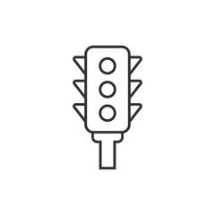Semaphore icon in flat style. Traffic light vector illustration on white isolated background. Crossroads business concept.