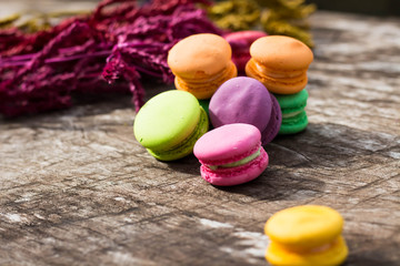 Macarons with a variety of colors