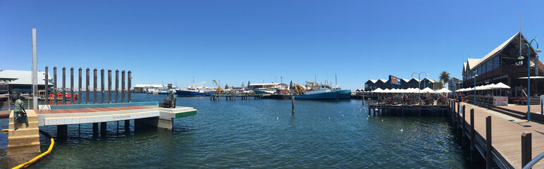 Fototapeta na wymiar Fremantle Fishing Boat Harbour in Perth Western Australia
