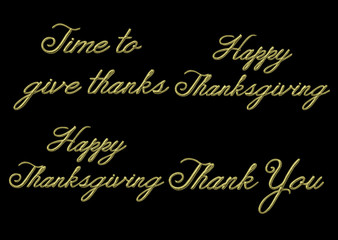 greeting golden embroidery text pattern