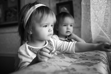 Family with twin girls