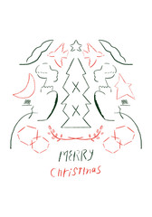 クリスマス　イラスト　グラフィック　シンプル