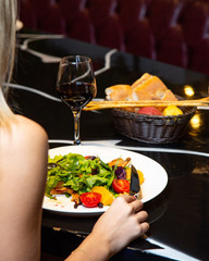 herbal salad with tomatoes and oranges