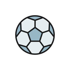 Fototapeta premium Soccer ball flat color icon. Isolated on white background