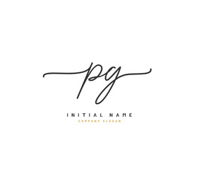P G PG Beauty vector initial logo, handwriting logo of initial signature, wedding, fashion, jewerly, boutique, floral and botanical with creative template for any company or business.