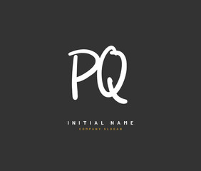 P Q PQ Beauty vector initial logo, handwriting logo of initial signature, wedding, fashion, jewerly, boutique, floral and botanical with creative template for any company or business.