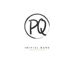 P Q PQ Beauty vector initial logo, handwriting logo of initial signature, wedding, fashion, jewerly, boutique, floral and botanical with creative template for any company or business.