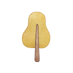 Kids toys illustration. Children's watercolor toys. Cute bauble. Cartoon doll.