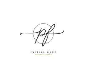 P F PF Beauty vector initial logo, handwriting logo of initial signature, wedding, fashion, jewerly, boutique, floral and botanical with creative template for any company or business.