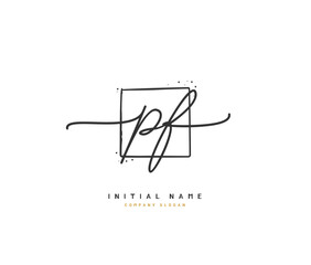 P F PF Beauty vector initial logo, handwriting logo of initial signature, wedding, fashion, jewerly, boutique, floral and botanical with creative template for any company or business.