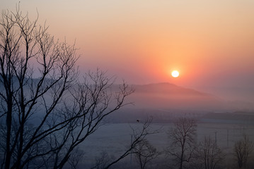 Fototapeta na wymiar Sunrises and sunsets of Russia