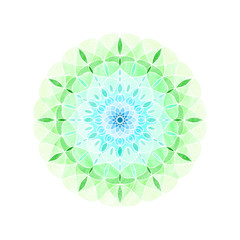 Hand draw illustration of pastel color circle flowre shape mandala art on white background
