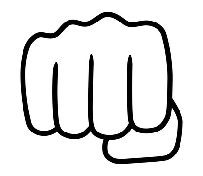 Punch Or Fist Fight Line Art Vector Icon For Fighting Apps And Websites