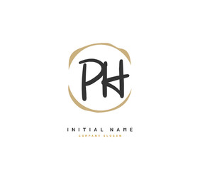 P H PH Beauty vector initial logo, handwriting logo of initial signature, wedding, fashion, jewerly, boutique, floral and botanical with creative template for any company or business.