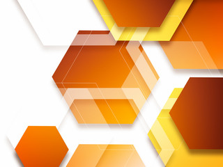 Abstract colorful technical background with hexagon 