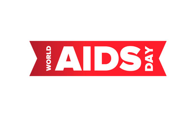 World Aids Day. Red ribbon symbol. Awareness and prevention hiv. Medical healthcare concept. Human support and protection. Celebrated annual in December 1. Poster, banner and background. Vector