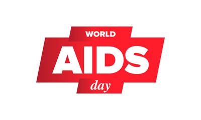 World Aids Day. Red ribbon symbol. Awareness and prevention hiv. Medical healthcare concept. Human support and protection. Celebrated annual in December 1. Poster, banner and background. Vector