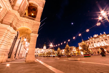The square of Trieste during Christmas time