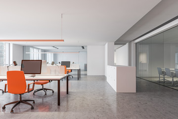 Bright open space and meeting room interior
