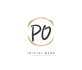 P O PO Beauty vector initial logo, handwriting logo of initial signature, wedding, fashion, jewerly, boutique, floral and botanical with creative template for any company or business.