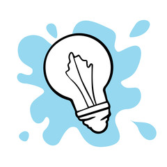 doodle sketch light bulb. Simple, flat illustration 