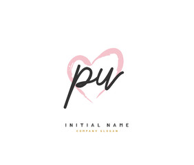 P U PU Beauty vector initial logo, handwriting logo of initial signature, wedding, fashion, jewerly, boutique, floral and botanical with creative template for any company or business.