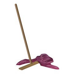 Retro wood mop icon. Cartoon of retro wood mop vector icon for web design isolated on white background