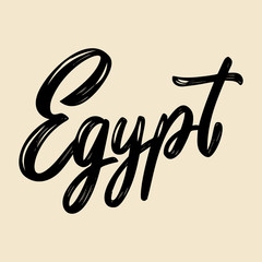 Egypt. Lettering phrase isolated on white background. Design element for poster, card, banner, flyer. Vector illustration
