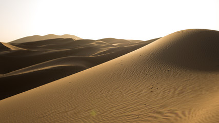 Sand landscapes and dunes in the Sahara desert.