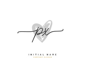 P X PX Beauty vector initial logo, handwriting logo of initial signature, wedding, fashion, jewerly, boutique, floral and botanical with creative template for any company or business.