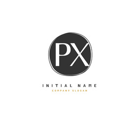 P X PX Beauty vector initial logo, handwriting logo of initial signature, wedding, fashion, jewerly, boutique, floral and botanical with creative template for any company or business.