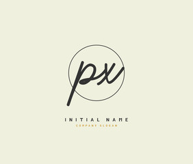 P X PX Beauty vector initial logo, handwriting logo of initial signature, wedding, fashion, jewerly, boutique, floral and botanical with creative template for any company or business.
