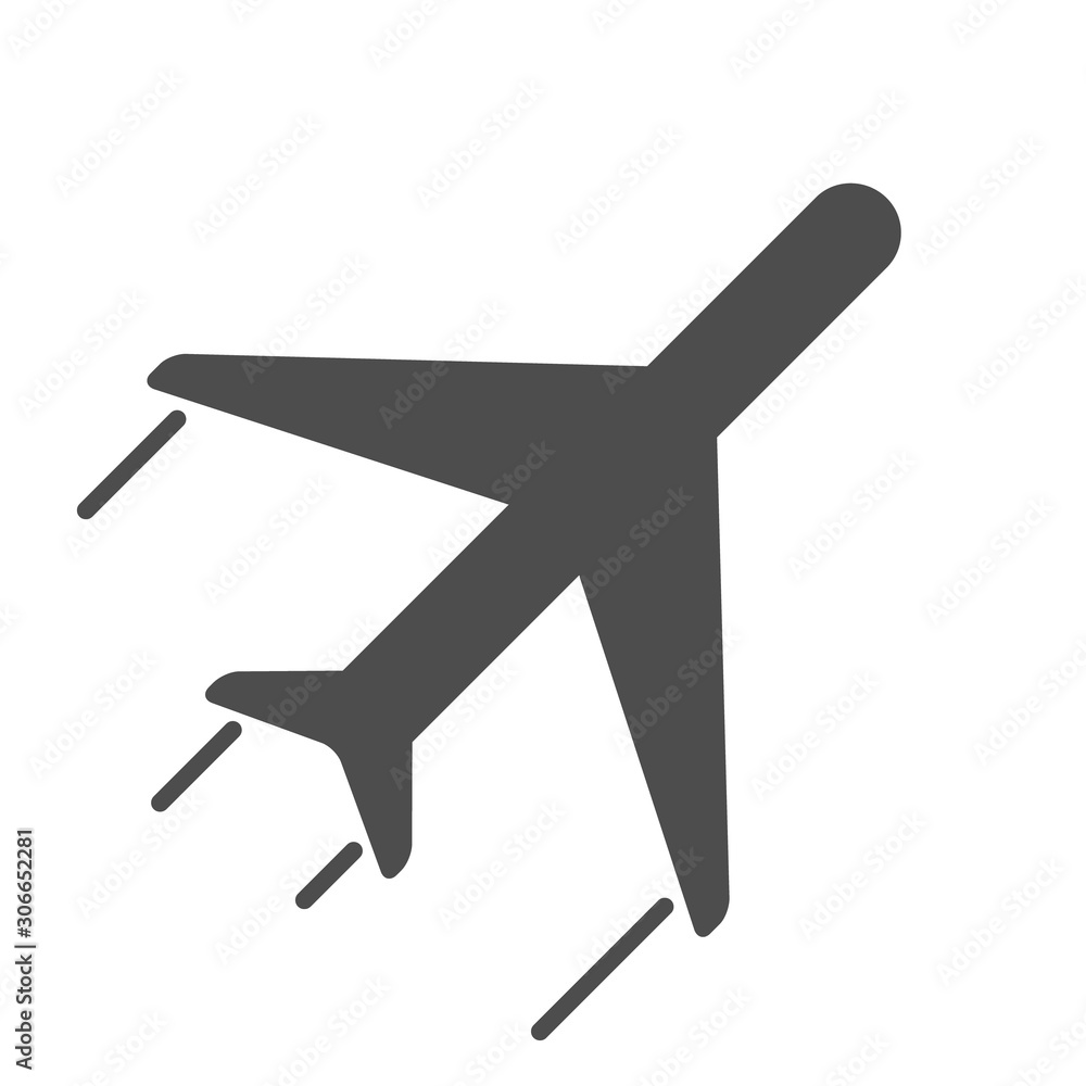 Poster airplane vector icon isolated on white background. flying airplane stock vector illustration for web