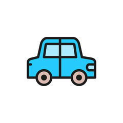 Toy car flat color icon. Isolated on white background
