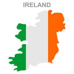 Maps of Ireland with national flags icon vector design symbol
