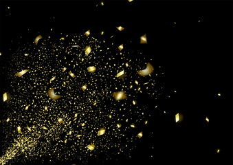 Explosion of gold confetti from the left corner - 306654441