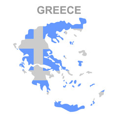 Maps of Greece with national flags icon vector design symbol 